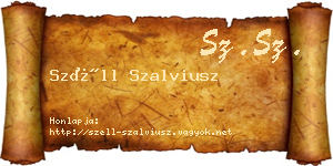 Széll Szalviusz névjegykártya
